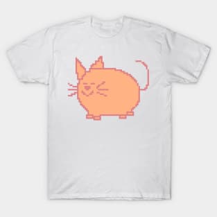 Pixelart Cat Peach Fuzz Pantone Color of the Year 2024 T-Shirt